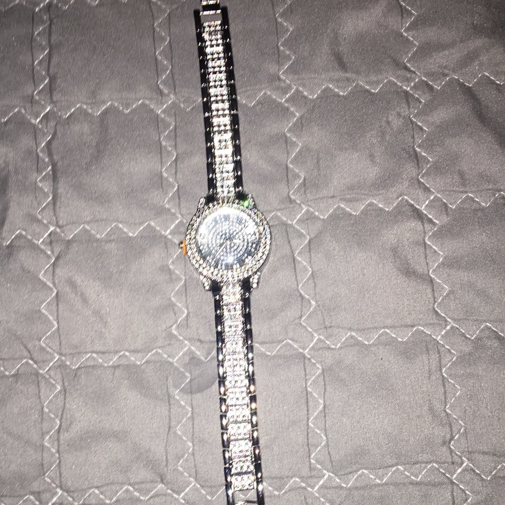 Silver rhinestone watch